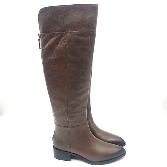 Franco Sarto Womens L-Daya Riding Boots Brown Leather Pointed Toe Zip 6.5 W - Picture 3 of 12